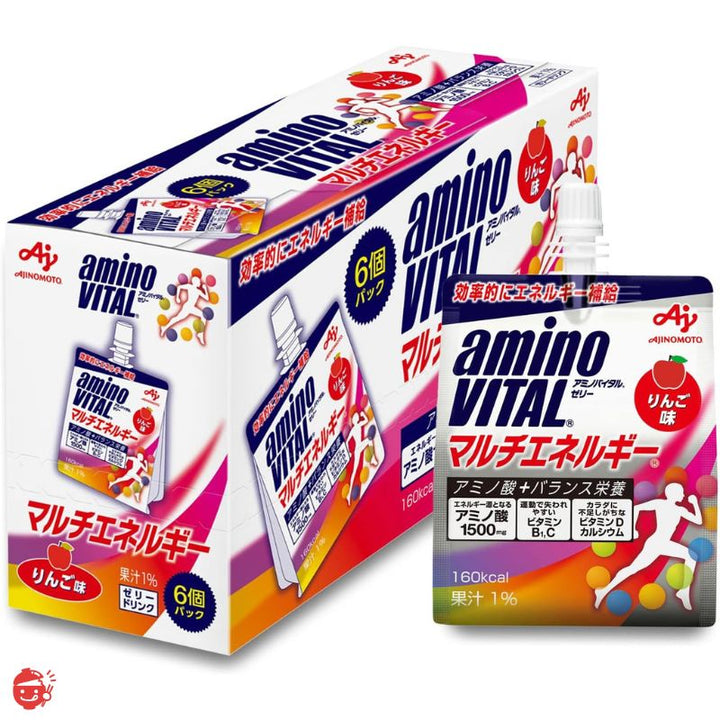 味の素 アミノバイタル ゼリードリンク マルチエネルギー りんご味 180g×6個 アミノ酸 1500mg ビタミン カルシウム 栄養補給【ゼリー飲料】