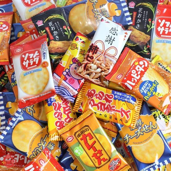 お菓子 詰め合わせ 亀田製菓・ヤスイフーズ・銀の汐 小分け小袋(個包装)(10種類 合計100個詰め合わせセット) おかしのマーチ (omtmf0301k)の画像