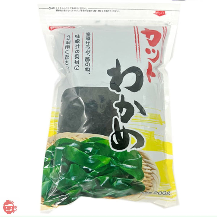 大洋物産 カット わかめ チャック付き (200g / 大容量/乾燥) 塩抜き 肉厚 (調理しやすいカットサイズ感)の画像