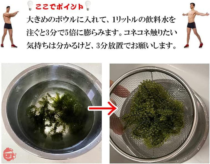 海ぶどう 塩漬けなので賞味期限が長くて便利 水に戻せば5倍に膨らむ大容量 でも新鮮でビックリ 味で勝負 ご当地グルメ 常温 m02(7パック(14食入))の画像