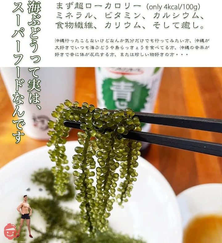 海ぶどう塩漬けなので賞味期限が長くて便利 水に戻せば5倍に膨らむ大容量 でも新鮮でビックリ 味で勝負 ご当地グルメ 常温 m02 (10パック(20食入))の画像