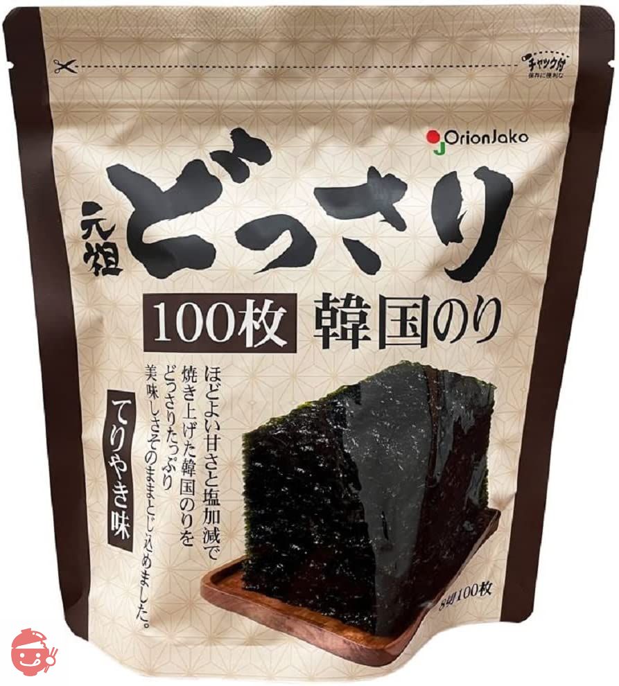 のりこ Orion Jacco Dossari Korean Nori Teriyaki Flavor 100 sheets x 2