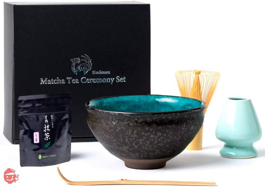 おうち時間 グッズ 芳香園 茶道具 お抹茶6点セット (抹茶 抹茶茶碗 茶筅 茶筅くせ直し 茶杓 説明書) (青の洞窟)の画像