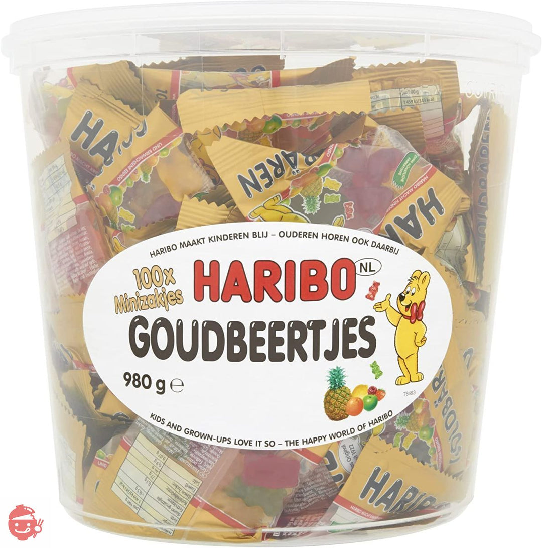 HARIBO ハリボー ミニゴールドベア バケツ 980g (100袋入り)の画像