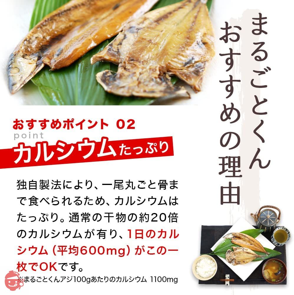 沼津のひもの「まるごとくん」アジ 8枚 静岡県沼津 干物(骨まで食べられる焼き魚・保存食・非常食・常温6ヶ月保存可)の画像