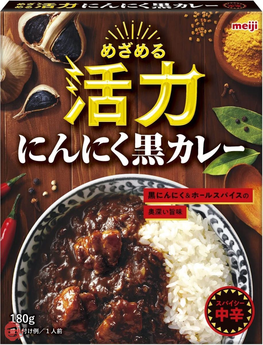 明治 めざめる活力 にんにく黒カレー スパイシー中辛 180g×10個 – Japacle