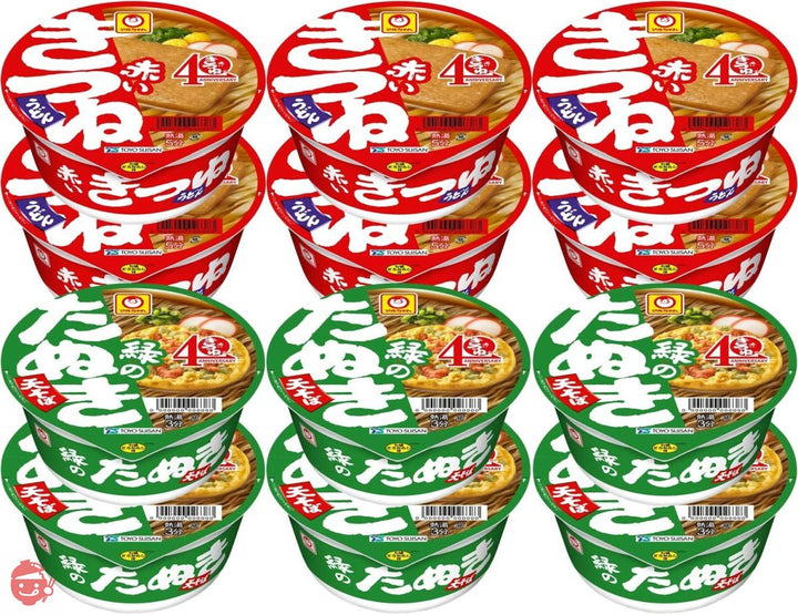 マルちゃん 詰め合わせお楽しみBOX(赤いきつね&緑のたぬきセット) 1182gの画像