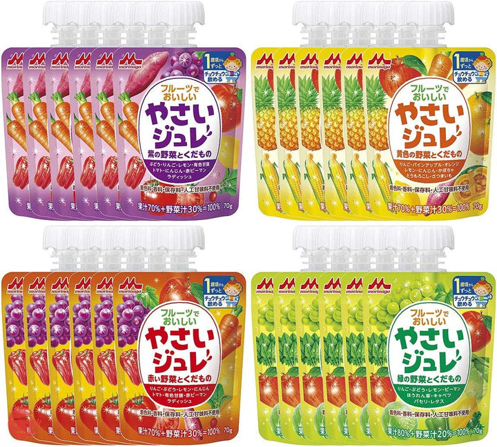 森永 フルーツでおいしい やさいジュレ 【1歳頃から】70g×24袋 (4種×各6袋)【1歳頃から】の画像