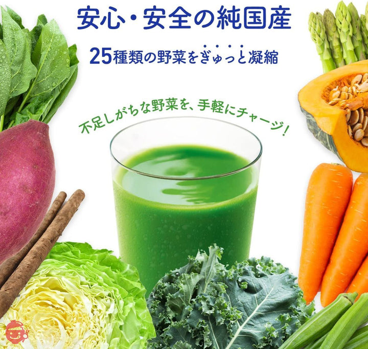 NIHON YAKKEN 金の青汁 25種の純国産野菜 乳酸菌×酵素 (65パック / 沖縄黒糖使用/国産) 無農薬 無添加 (香料 ・ 着色料) すっきり 野菜不足改善 (食物繊維/青パパイヤ由来酵素) 日本薬健 青汁の画像