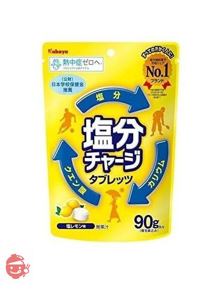 カバヤ食品 塩分チャージタブレッツ 塩レモン 90g×6袋の画像