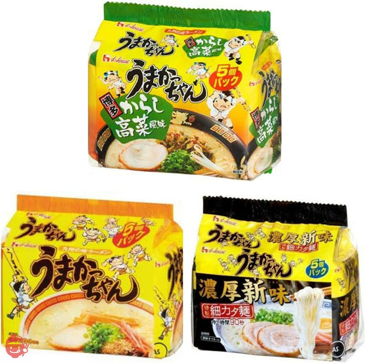 うまかっちゃん 15食セット(オリジナル5食+からし高菜5食+ 濃厚新味5食) +だしの素4gセットの画像