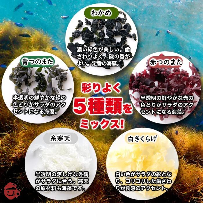 天然生活 ふえる海藻 (30包) 海藻サラダ 個包装のまま水戻しができる ザル不要 小分けで便利の画像