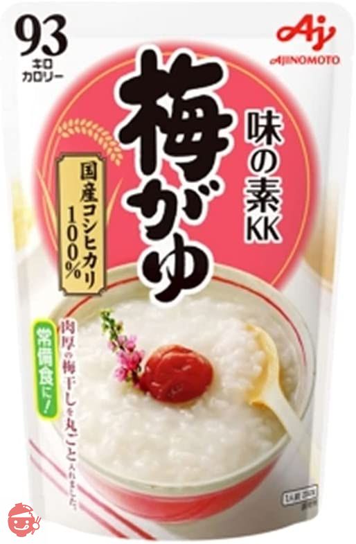 味の素KK おかゆ 白がゆ250g、玉子がゆ250g、小豆がゆ250g、梅がゆ250g、紅鮭がゆ250g 【5種アソート】 各1個セットの画像