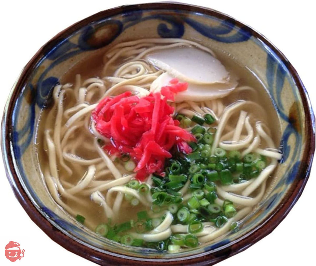 沖縄ソウルフード おきなわ島そば2人前 今だけ1人前おまけ付き 紅しょうが付き 鰹だし風味のスープがGoodの画像