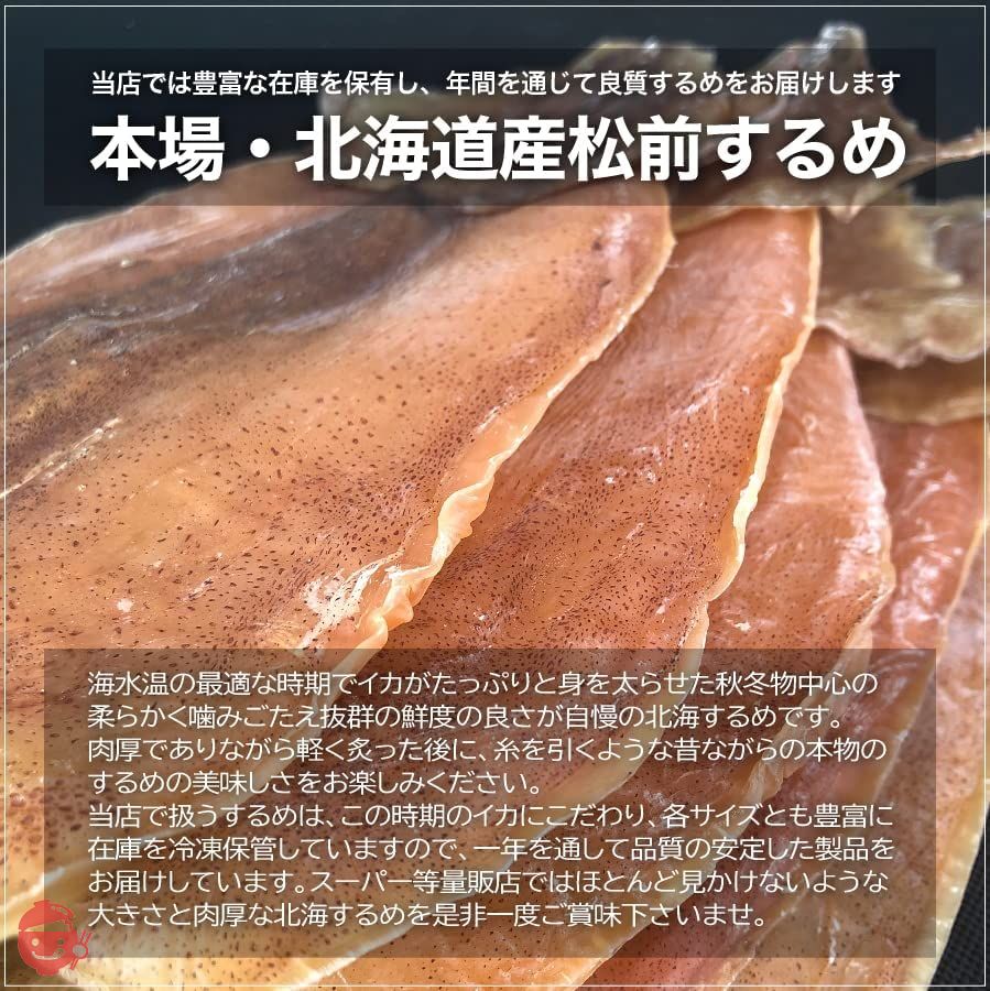 北海するめ LLサイズ 5枚入 超特大 500~600g前後 北海道 前浜 スルメ アタリメ 肉厚 無添加 無着色 無味付 烏賊 イカ するめいかの画像