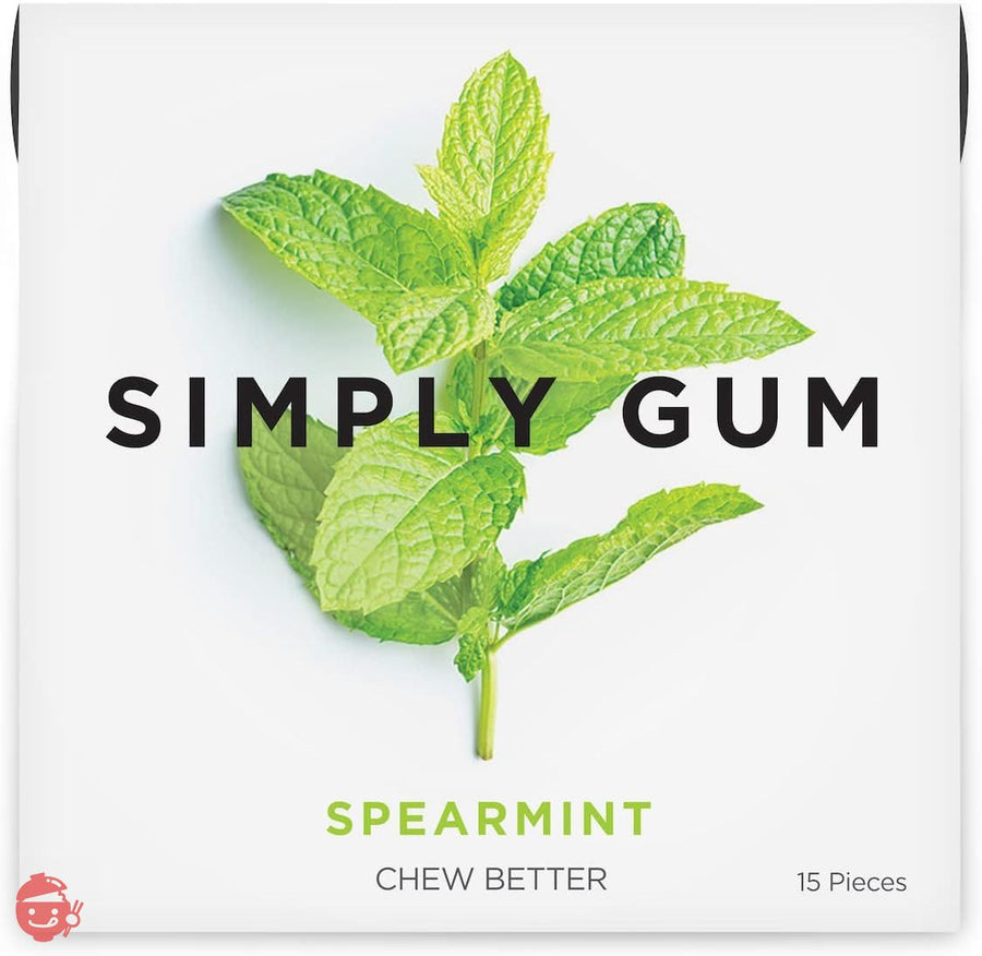 Simply Gum シンプリーガム 無添加チューインガム スペアミント 6パック(合計90粒)植物由来 + アスパルテーム不使用 + 非遺伝子組み換え 6パック スペアミントの画像