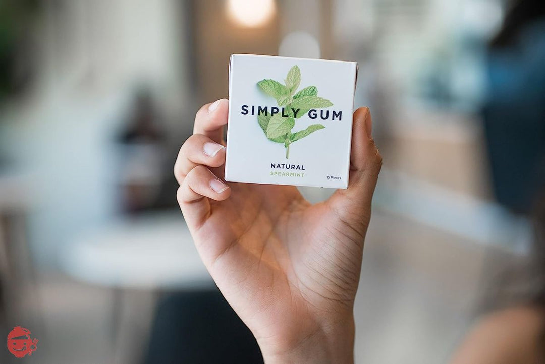 Simply Gum シンプリーガム 無添加チューインガム スペアミント 6パック(合計90粒)植物由来 + アスパルテーム不使用 + 非遺伝子組み換え 6パック スペアミントの画像