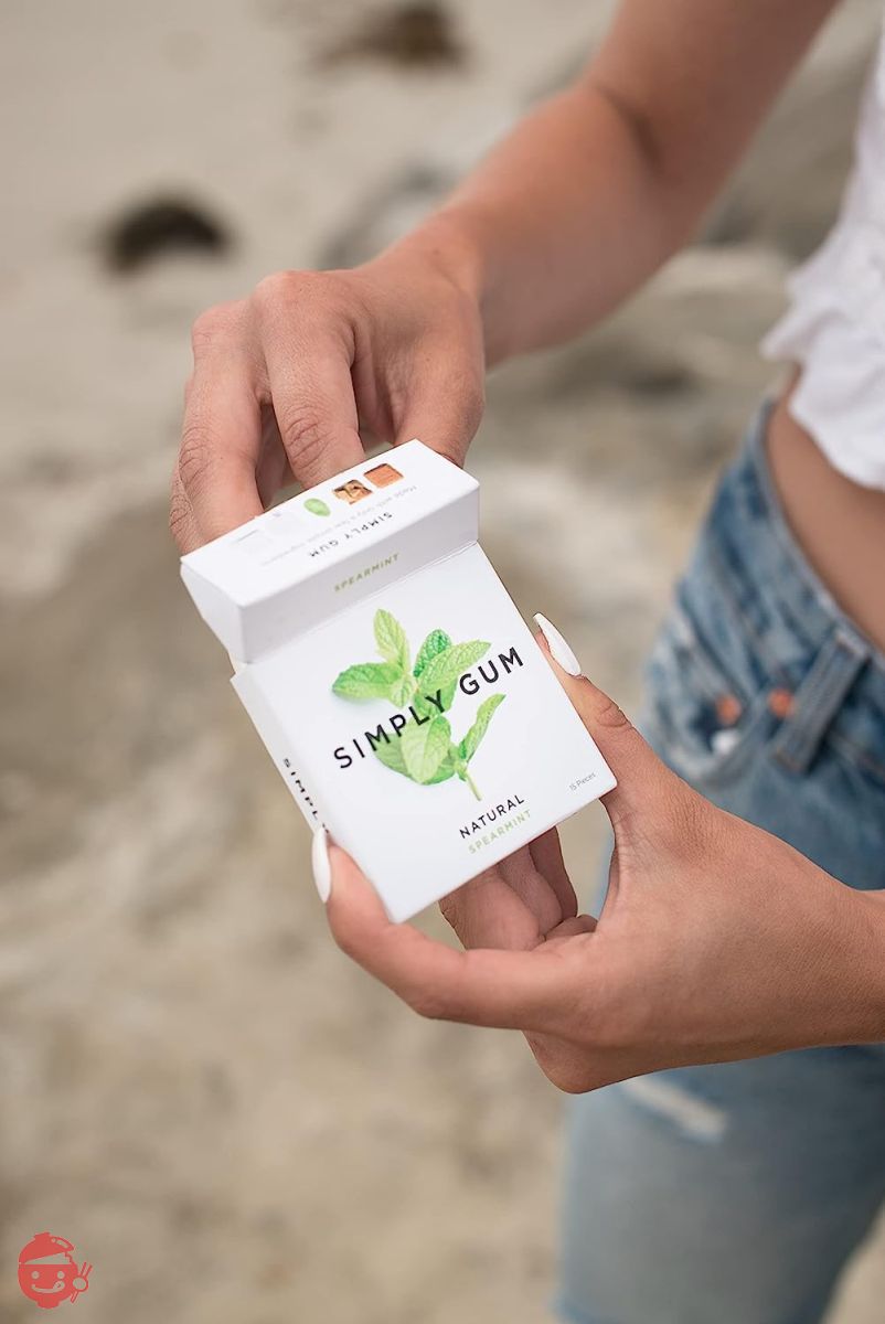 Simply Gum シンプリーガム 無添加チューインガム スペアミント 6パック(合計90粒)植物由来 + アスパルテーム不使用 + 非遺伝子組み換え 6パック スペアミントの画像
