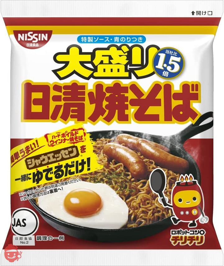 日清食品 日清焼そば 大盛り1.5倍 151g×12個 (袋麺 インスタント)の画像