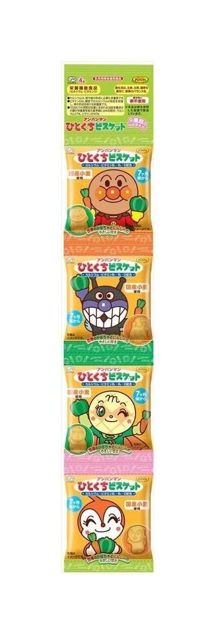 不二家 80gアンパンマンひとくちビスケット4連 80g×10袋の画像