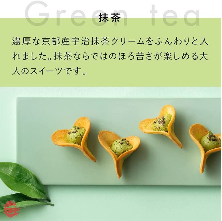 KINEEL ルフル(バニラ・抹茶)16個入 / 京都 洋菓子 焼菓子 ハート お花の形のラングドシャ スイーツ ギフトお菓子 プレゼント 内祝い 手土産 詰め合わせ 個包装 お祝い お返し 誕生日 お取り寄せ 出産祝 お土産 セット 花びらの画像