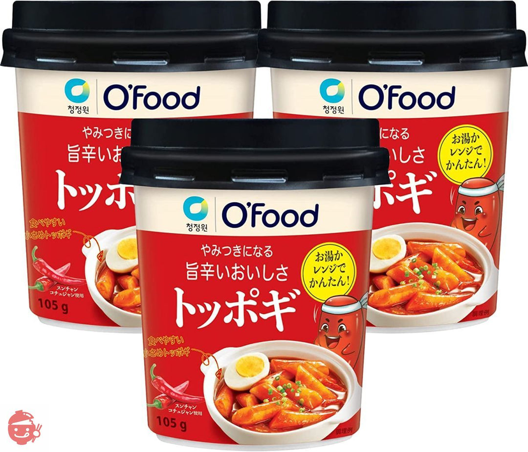 O'food カップトッポギ (105g)【旨辛トッポギ】 6個セット 簡単調理 韓国食品 韓国料理 お餅 떡볶이 Toppogiの画像