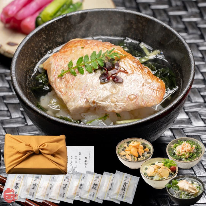 高級 お茶漬け ギフト 海鮮 グルメ 雅(みやび)8食(のどぐろ 2食、金目鯛 2食、銀鮭 2食、ずわい蟹 1食、帆立 1食 計8食) 恵み茶屋 premium giftの画像