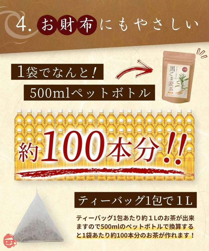 温活農園 国産 黒ごま麦茶 5g×50包 ティーバッグ ノンカフェイン 黒ごま 胡麻麦茶 健康茶の画像