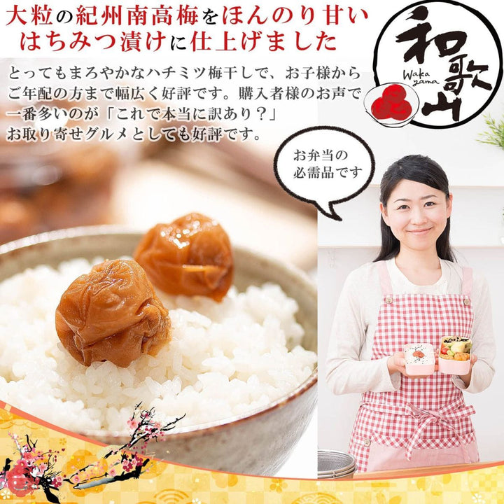 うめ海鮮 紀州南高梅 梅干し はちみつ 減塩 つぶれ梅 1kg(大粒 完熟梅使用でとっても柔らかい) はちみつ漬け 訳あり 南高梅 【 ほんのり甘い はちみつ味 塩分5% 熱中症対策 】 はちみつ梅干し 国産 ハチミツ 梅 梅干 プレゼントの画像