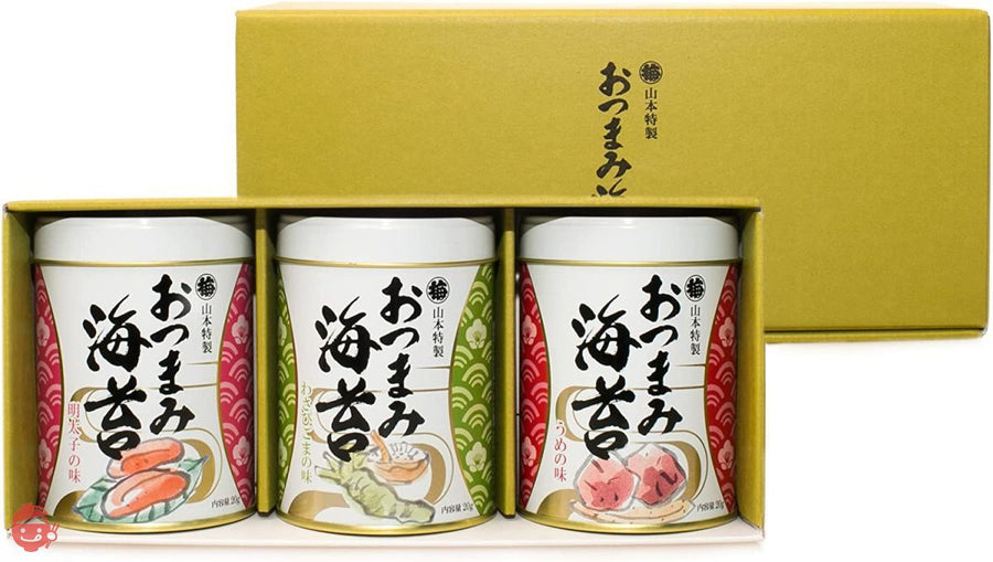 山本海苔店 味つけ 海苔 おつまみ海苔 3缶 詰め合わせ 各20g 【 うめ わさびごま 明太子 】 九州有明海産 国産 のり 海苔  内祝 仏事 家庭 【本店】 味付けのり 味のり 焼きのり 味付け海苔 焼き海苔 あじつけ海苔の画像