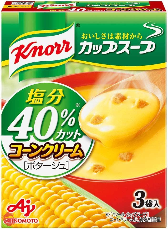 味の素クノールカップスープコーンクリーム塩分40%カット 18.2g×3袋×10箱の画像