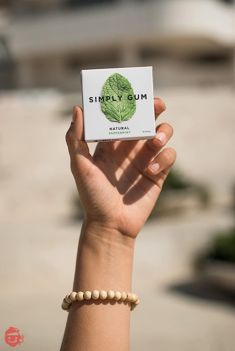 Simply Gum シンプリーガム チューインガム ペパーミント 6パック(合計90粒)ビーガン + 非遺伝子組み換え ペパーミントの画像