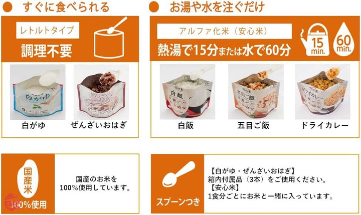 【セット商品】アルファー食品 備えて安心 お米の12食セット 1470g【非常食】【常備用】【長期保存】の画像
