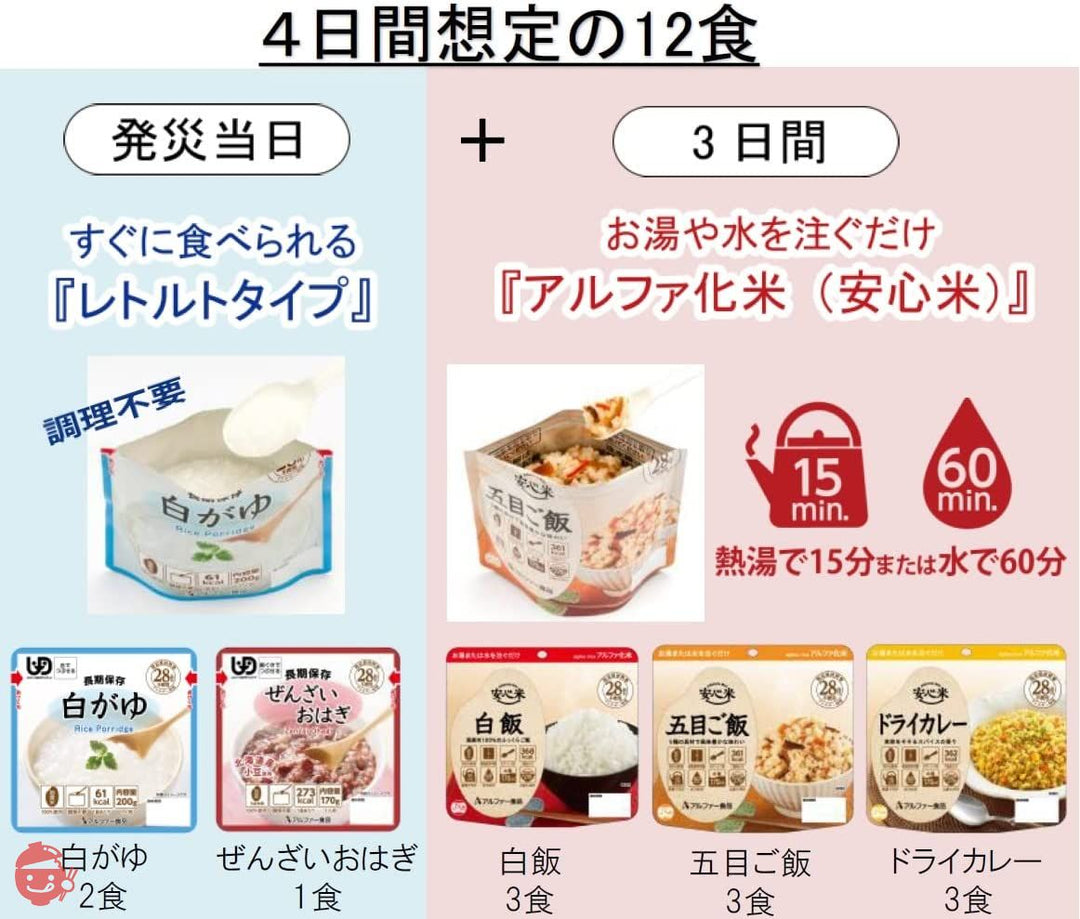 【セット商品】アルファー食品 備えて安心 お米の12食セット 1470g【非常食】【常備用】【長期保存】の画像