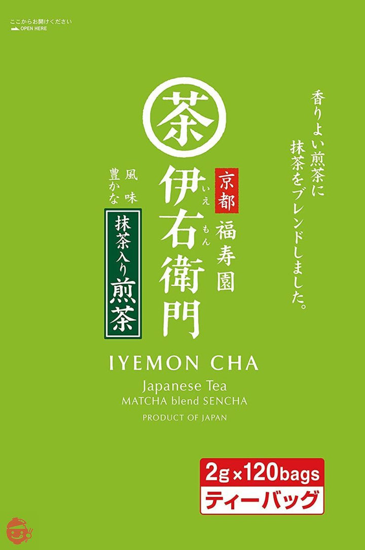 宇治の露 伊右衛門 抹茶入り煎茶 ティーバッグ 2g×120Pの画像