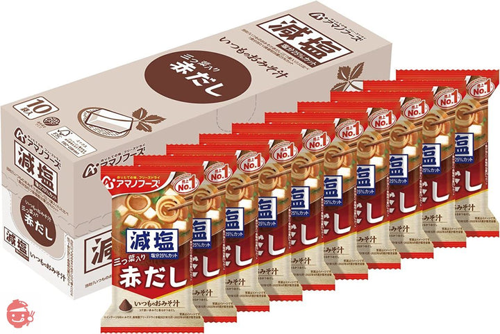 アサヒグループ食品 アマノフーズ 減塩いつものおみそ汁赤だし三つ葉 ×10袋の画像
