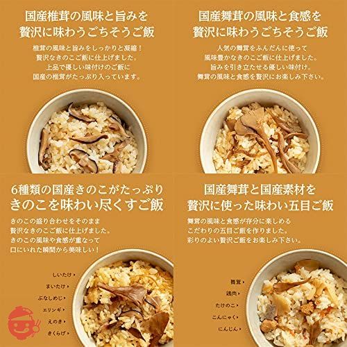 森のきのこ倶楽部 森のきのこご飯の素 お試しセット ( 1合用 × 4食 ) 炊込みごはんの素 ( 混ぜて炊くだけ / 簡単調理 / 国産きのこ ) プレゼント ギフトの画像