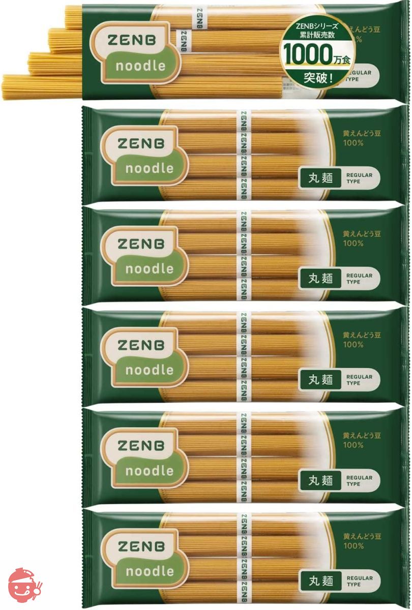 糖質オフの豆100%麺 ] ZENB 丸麺 ゼンブ ヌードル 24食 (6袋) そば