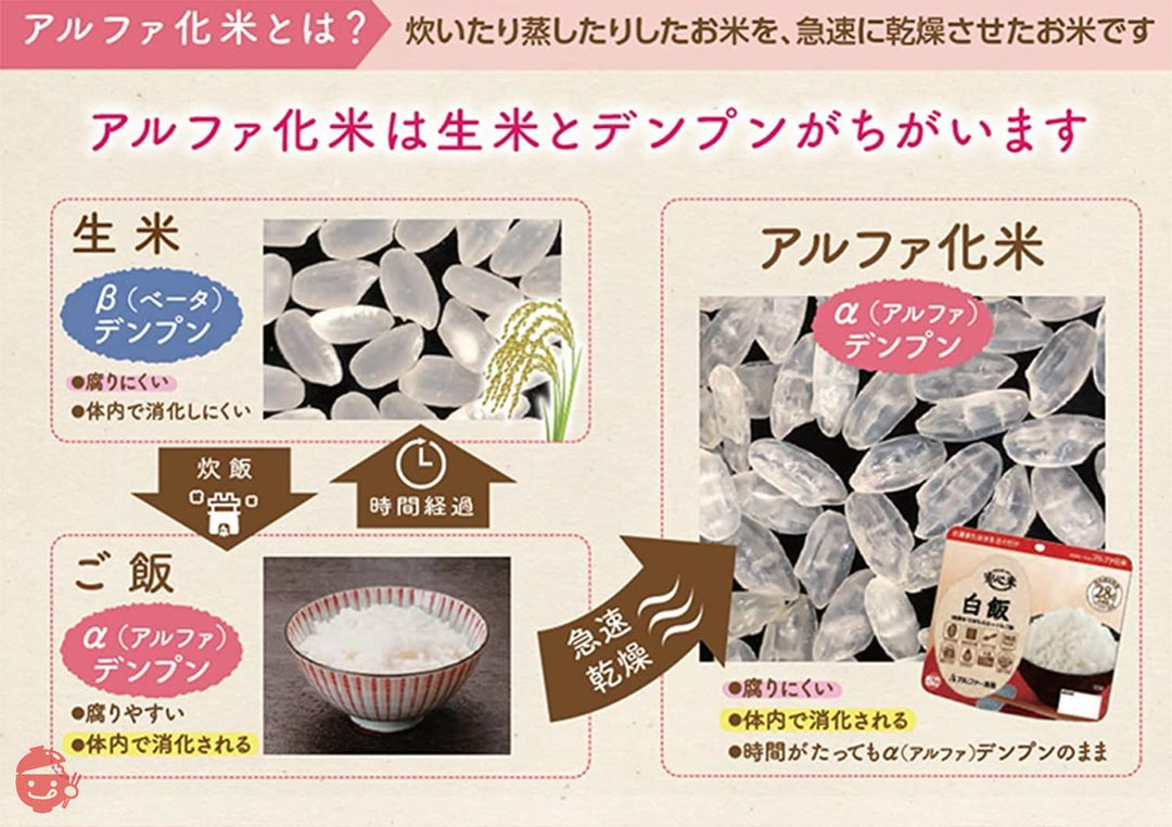 アルファー食品 安心米 とうもろこしご飯 100g ×5個【非常食】【常備用】【長期保存】【アルファ化米】の画像