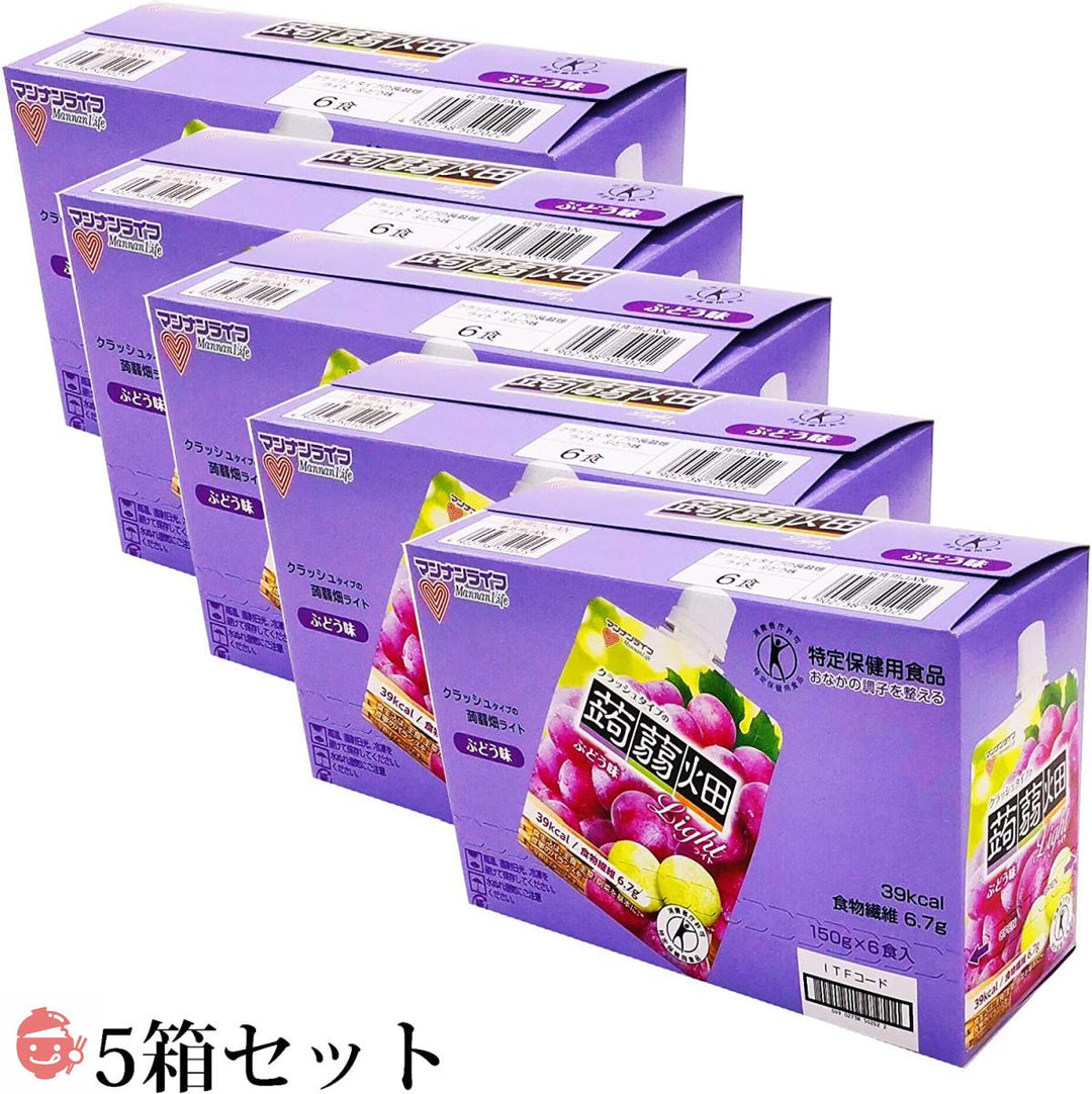 マンナンライフ クラッシュタイプの蒟蒻畑ライトぶどう味 150g×6個×5パック 計30個の画像