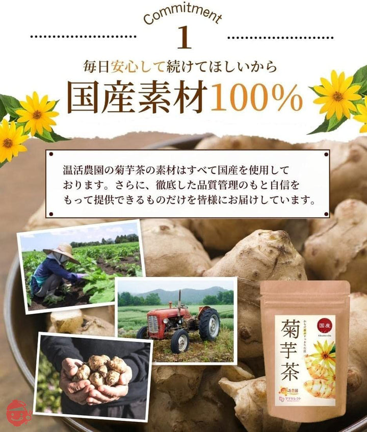 温活農園 国産 菊芋茶 2.5g×30包 ティーバッグ 3袋セット ノンカフェインの画像