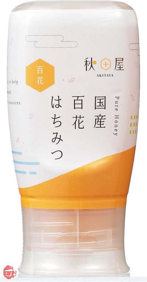 国産純粋］はちみつ専門店秋田屋 百花はちみつ 300g 倒立容器