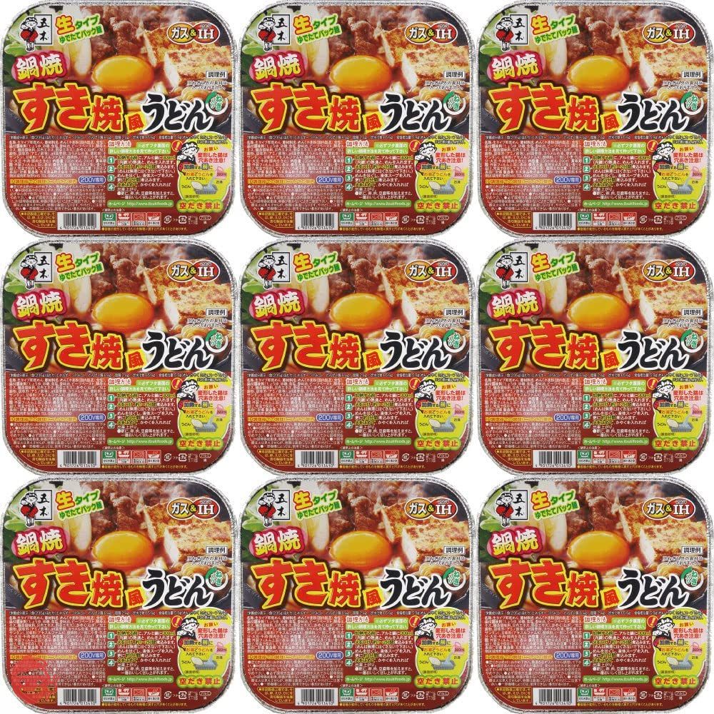 五木食品 鍋焼すき焼風うどん 235g×9個(常温保存商品)(生タイプ即席麵)の画像