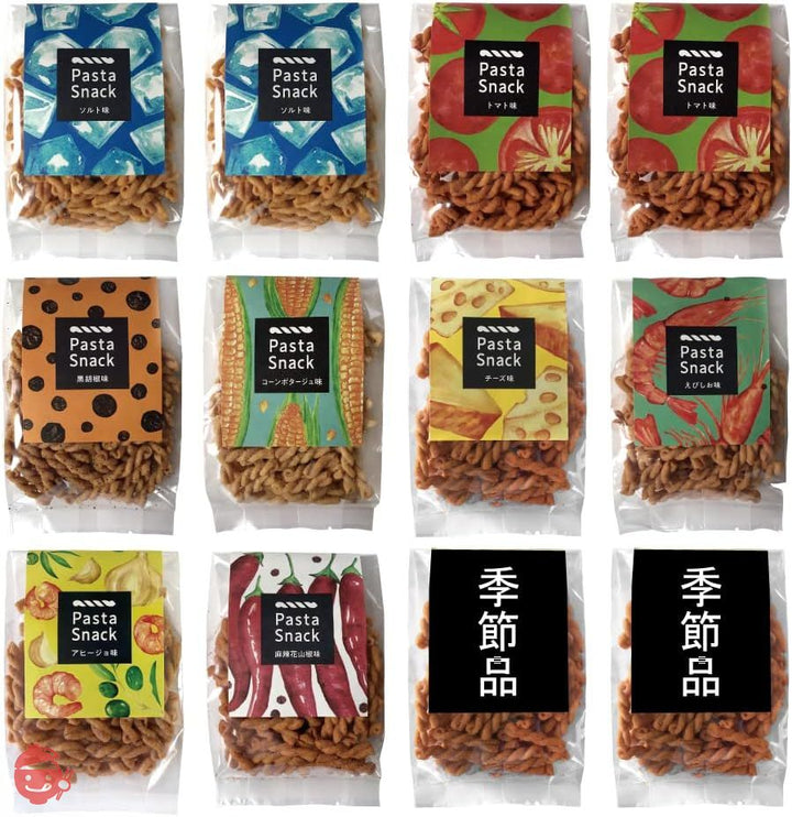 三州総本舗 スリーズ パスタスナック お菓子 おつまみ (自家用12袋セット(レギュラー味×10袋、季節品×2袋))の画像