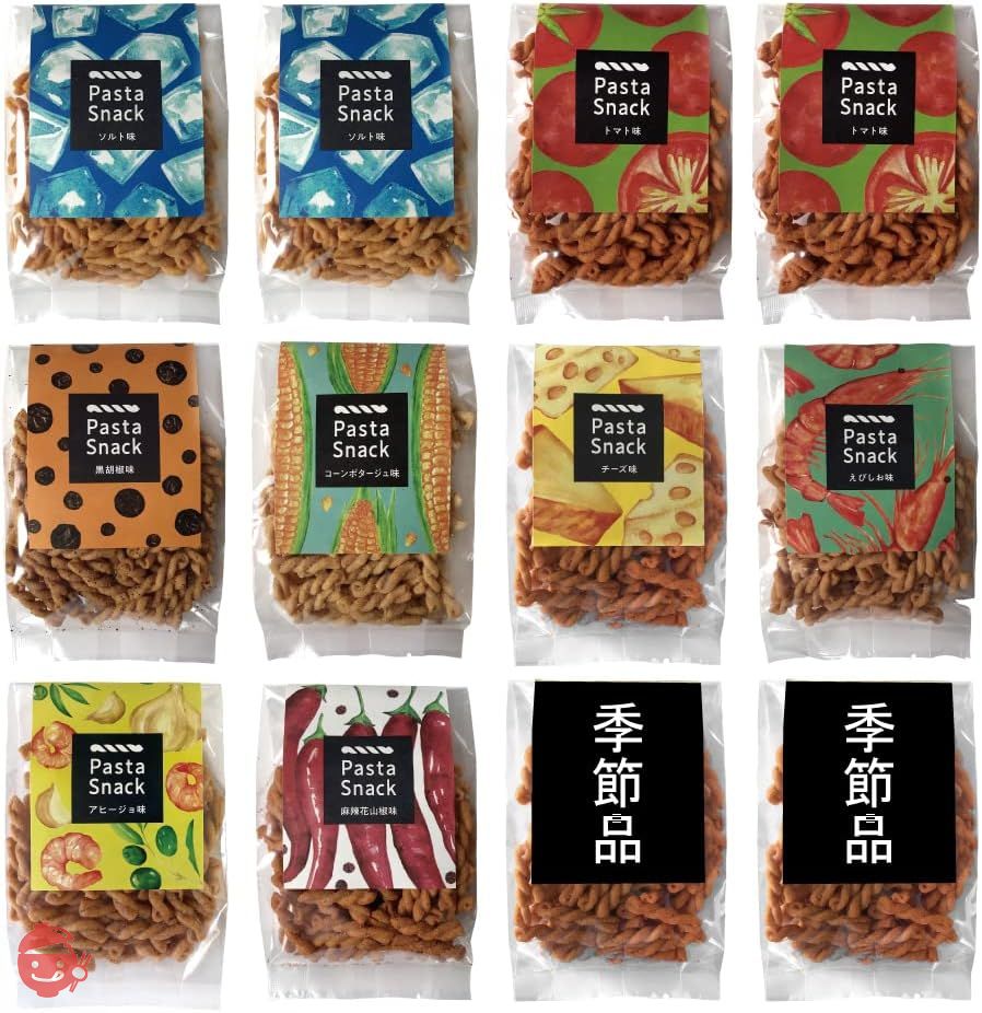 三州総本舗 スリーズ パスタスナック お菓子 おつまみ (自家用12袋セット(レギュラー味×10袋、季節品×2袋))の画像