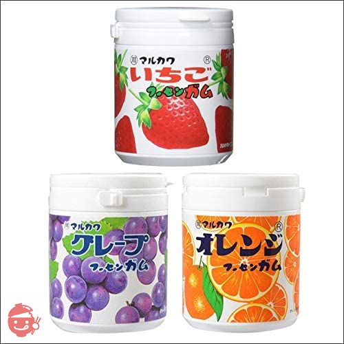 マーブルガムボトル 130g 3点セット(グレープ・オレンジ・いちご) 丸川製菓の画像