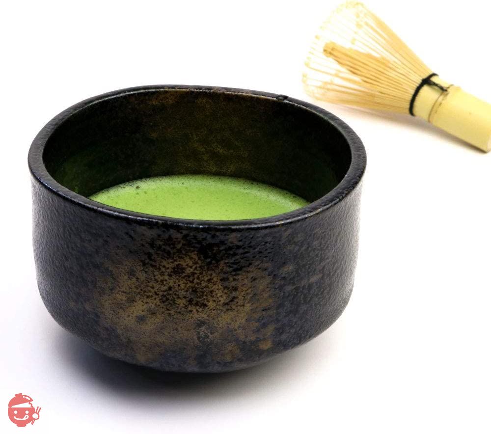 自粛グッズ 芳香園 茶道具 お抹茶6点セット (抹茶 抹茶茶碗 茶筅 茶筅くせ直し 茶杓 説明書) (金砂吹き茶碗)の画像