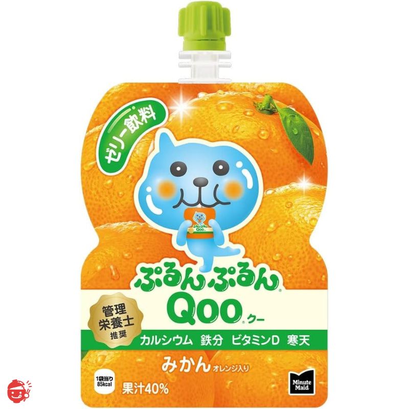 Minute Maid Qoo Purun Purun Qoo Mandarin Orange 125g Pouch x 30 Bags [Jelly Drink]