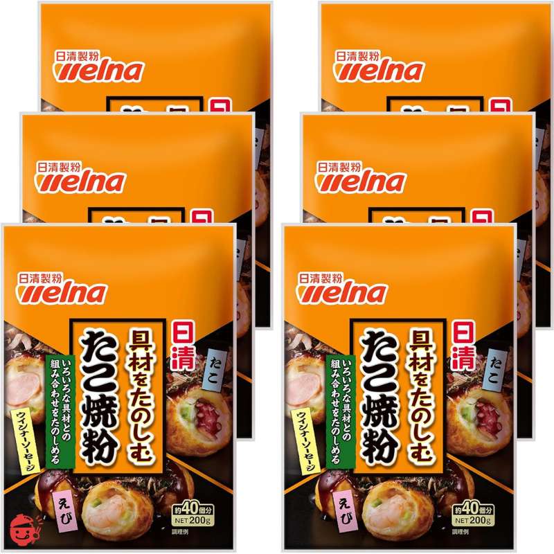 Nissin Takoyaki Flour with Ingredients 200g x 6 bags [Takoyaki Flour]