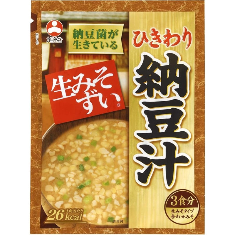 Asahimatsu food bag raw miso soup Hikiwari natto soup 3 meals 46.5g × 10 pieces